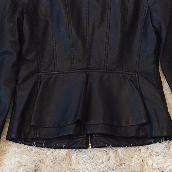 The Limited Vegan Leather Peplum Jacket - Picture 5 of 6